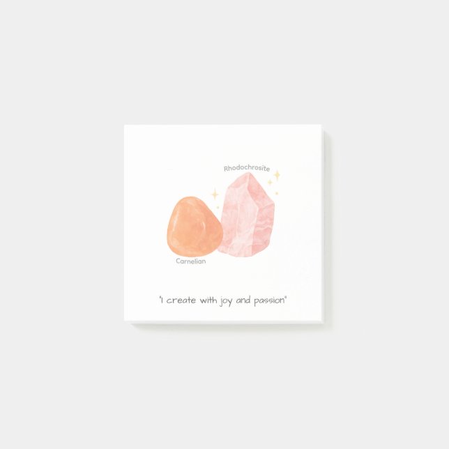 Carnelian & Rhodochrosite Affirmation Stil 2 Post-it Block (Framsida)