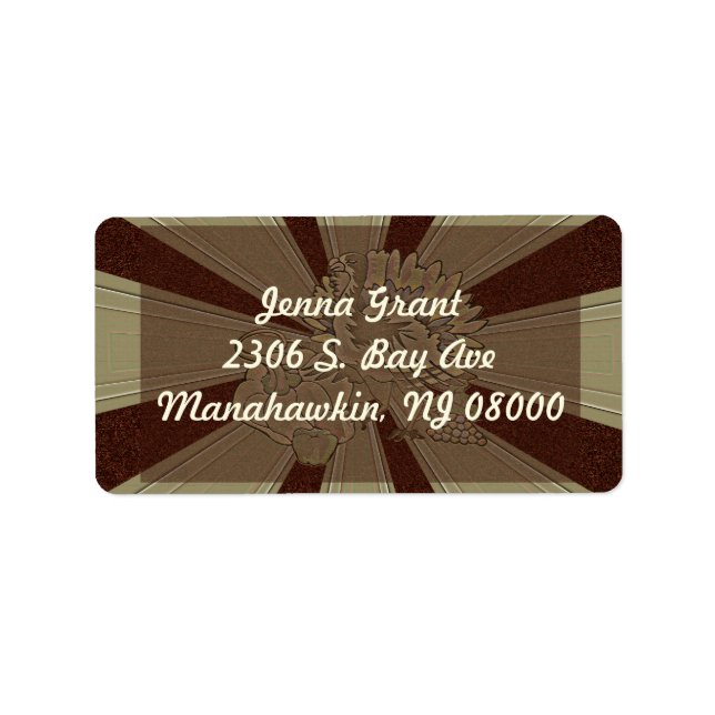 Carnerd Thanksgiving Turkiet - Adressetikett (Framsidan)