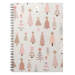Carnet à spirales Noël Sapins Rose Anteckningsbok