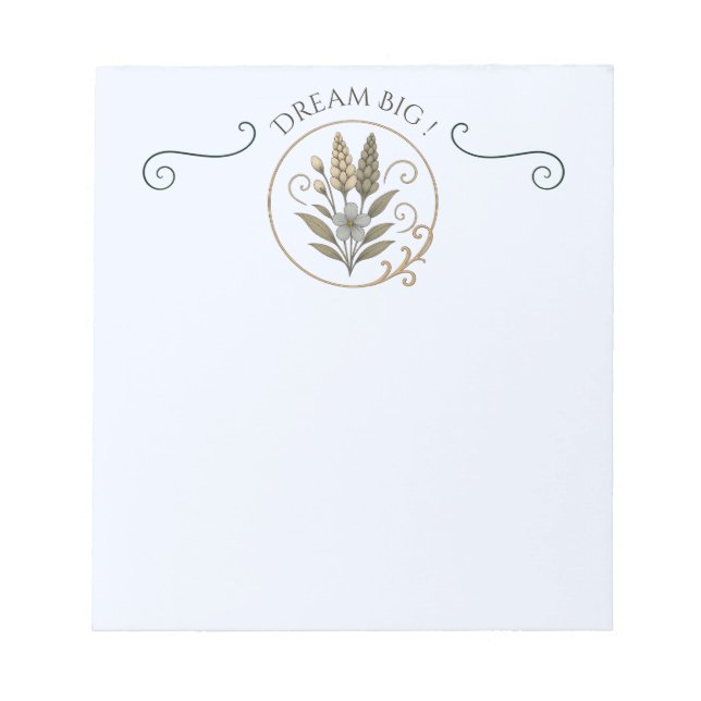Carnet de note, bloc-notes, Dream big. Anteckningsblock (Framsida)