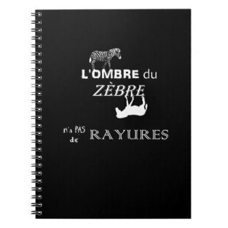 Carnet les rayures du zèbre anteckningsbok med spiral