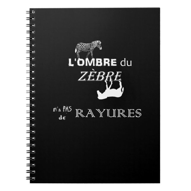 Carnet les rayures du zèbre anteckningsbok med spiral (Framsidan)