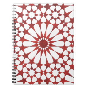 Carnet Mosaïque andalouse rouge ALHAMBRA Anteckningsbok