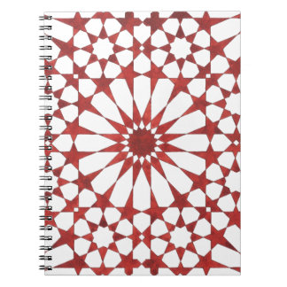 Carnet Mosaïque andalouse rouge ALHAMBRA Anteckningsbok