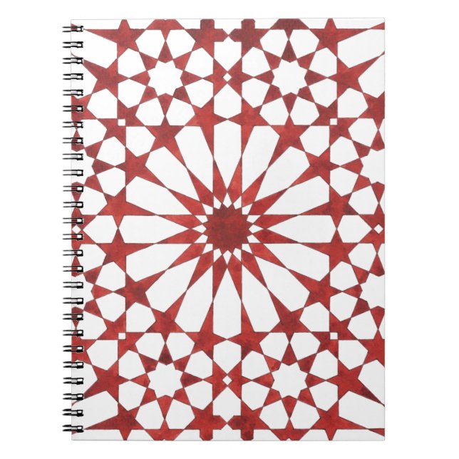 Carnet Mosaïque andalouse rouge ALHAMBRA Anteckningsbok (Framsidan)