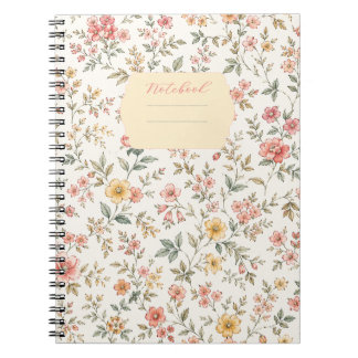 Carnet motif floral pastel anteckningsbok