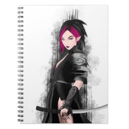 Carnet spirales manga samouraï anteckningsbok