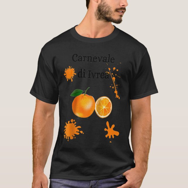 Carnevale di Ivrea Orange Festival Carnival Italy  T Shirt (Framsida)