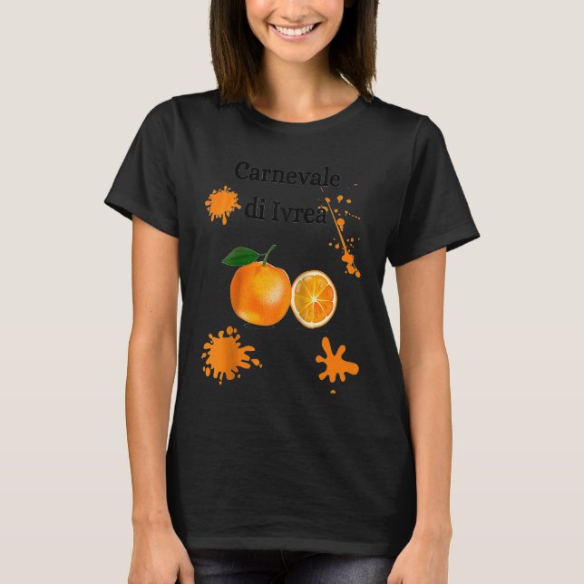 Carnevale di Ivrea Orange Festival Carnival Italy  T Shirt (Framsida)