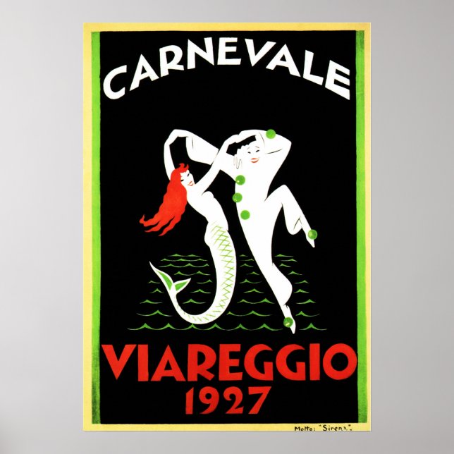 CARNEVALE VIAREGGIO Carnival Old Italiano Art Deco Poster (Framsidan)
