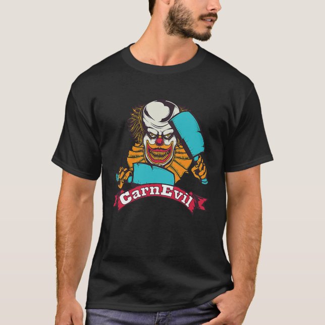 CarnEvil  Horror Creepy Scary Halloween Clown T Shirt (Framsida)