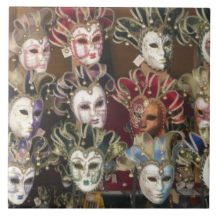 Carnival Ansikte Masks, italiensk gatumarknad Kakelplatta