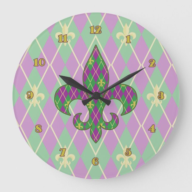 Carnival Argyle Clock Stor Klocka (Framsida)