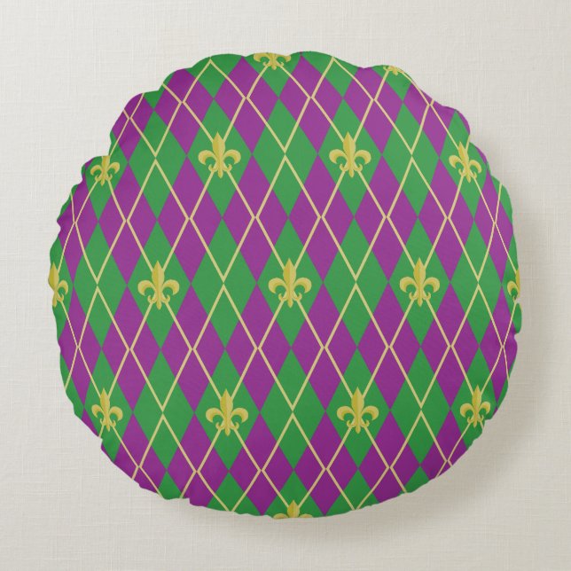 Carnival Argyle Round Pillow Rund Kudde (Framsidan)