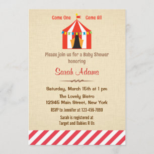 Carnival Baby Shower Inbjudan Rustik