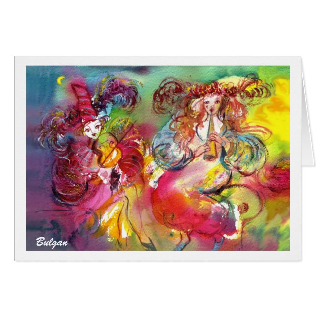 CARNIVAL BALLET / Venetian Masquerada,Dance,Music Hälsningskort (Framsidan Horizontal)