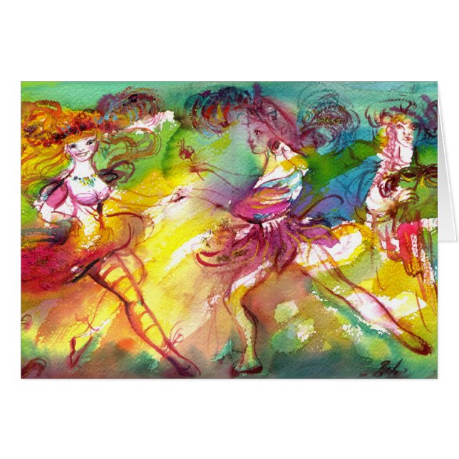 CARNIVAL BALLET / Venetian Masquerada,Dance,Music Hälsningskort (Framsidan Horizontal)