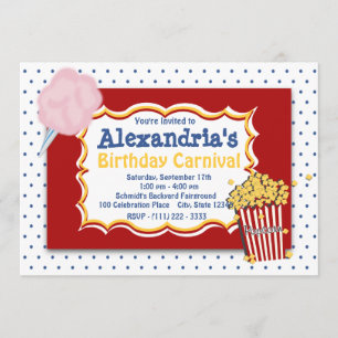 Carnival Birthday Primary Färg Inbjudningar