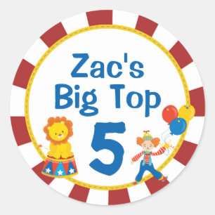 Carnival Birthday Stickers Circus Party Stickers Runt Klistermärke