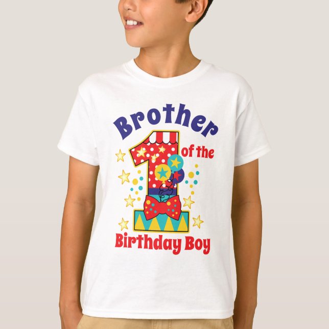 Carnival Brother of the First Birthday Boy T Shirt (Framsida)