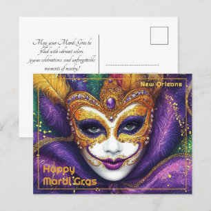 💚 💜 💛 Carnival Cheers Vykort
