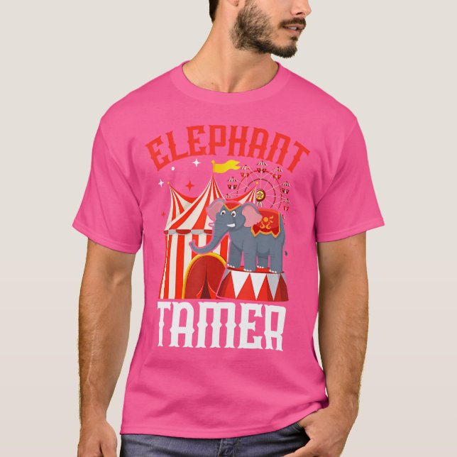 Carnival Circus Animal Trainer Ringmaster Elephant T Shirt (Framsida)