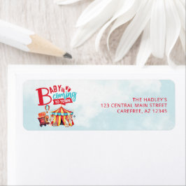 Carnival Circus Baby Shower-Returadress Returadress Etikett