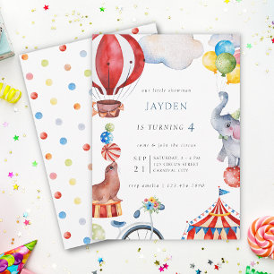 Carnival Circus Barns födelsedag Inbjudningar
