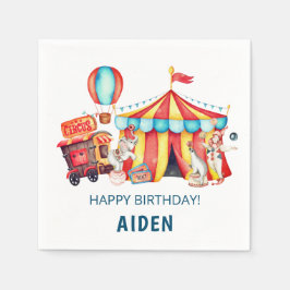 Carnival Circus Big Top Blue Birthday Pappersservett