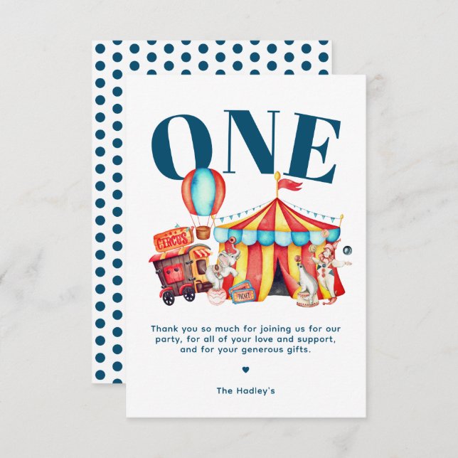 Carnival Circus Big Top Blue-Tack Kort (Fram/baksida)