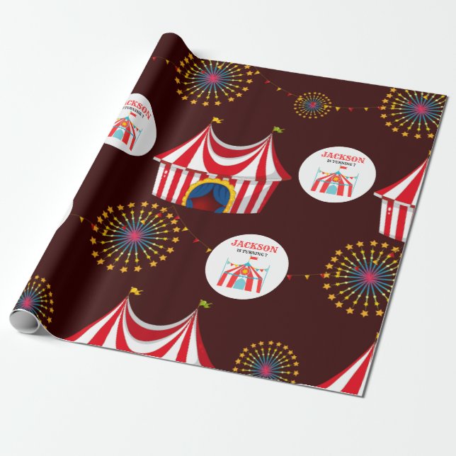 Carnival Circus Birthday Presentpapper (Utrullad)