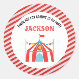 Carnival Circus Birthday Runt Klistermärke