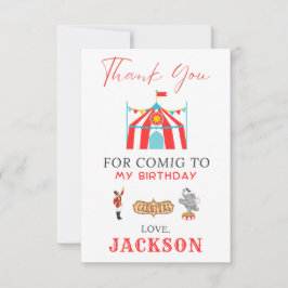 Carnival Circus Birthday Tack Kort