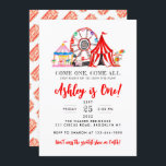 Carnival Circus Fair Show Party Kid Birthday Inbjudningar<br><div class="desc">Modern Circus Carnival-festival Visa kallelse på födelsedagen</div>