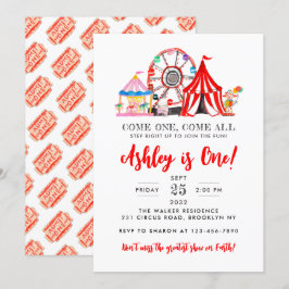 Carnival Circus Fair Show Party Kid Birthday Inbjudningar