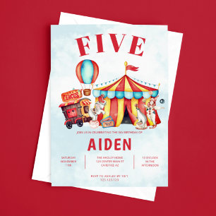 Carnival Circus Festival 5:e födelsedag Inbjudningar