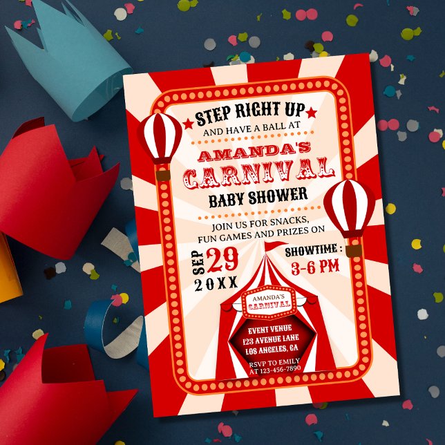 Carnival Circus Festival Baby Shower Inbjudningar (Skapare uppladdad)