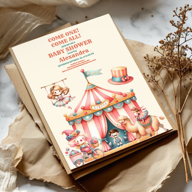 Carnival Circus Festival Baby Shower Inbjudningar (Skapare uppladdad)