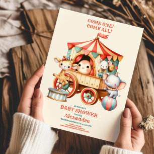Carnival Circus Festival Baby Shower Inbjudningar