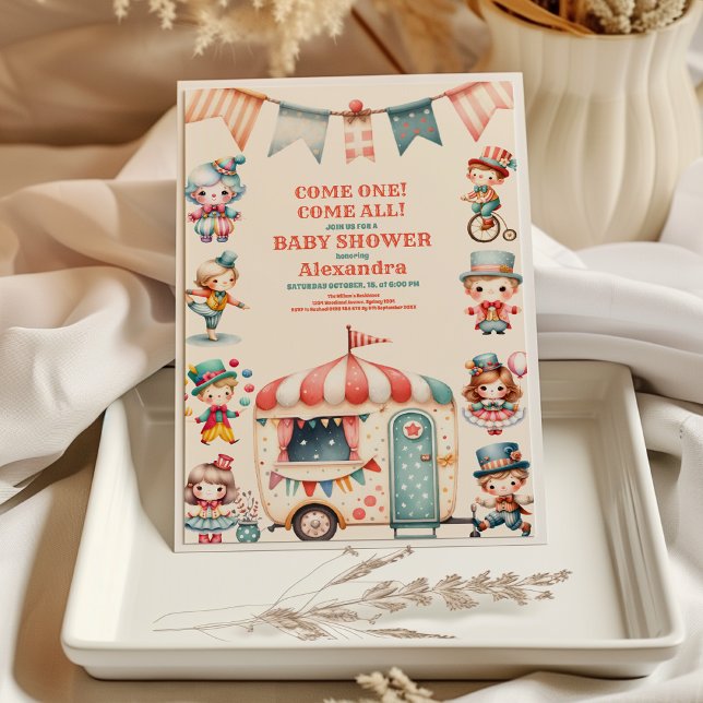 Carnival Circus Festival Baby Shower Inbjudningar (Skapare uppladdad)