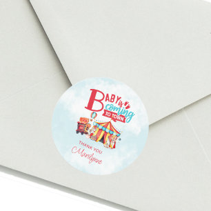 Carnival Circus Festival Baby Shower-sticker Runt Klistermärke
