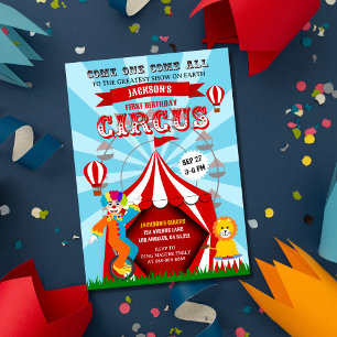 Carnival Circus Festival Barns födelsedag Party Inbjudningar