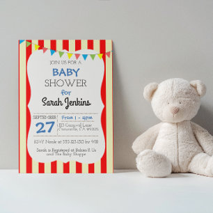 Carnival Circus Rand Baby Shower-inbjudan Inbjudningar