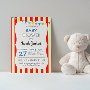 Carnival Circus Rand Baby Shower-inbjudan Inbjudningar