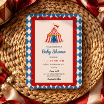 Carnival Circus Retro Baby shower inbjudan