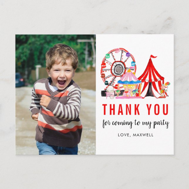 Carnival Circus Show Birthday Photo Tack Vykort (Framsida)