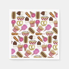 Carnival Circus State Fair Mat Födelsedagsfest Pappersservett