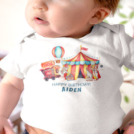 Carnival Cirkus Stor Tält Blå Födelsedag T Shirt