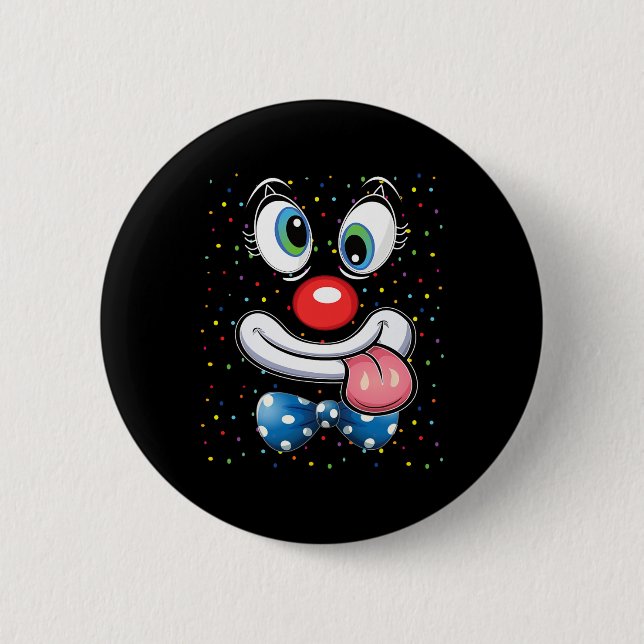 Carnival Clown Ansikte Circus Costume Kids Manar K Knapp (Framsida)