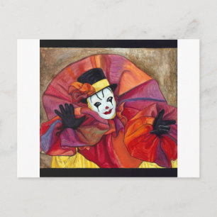 Carnival Clown Vykort